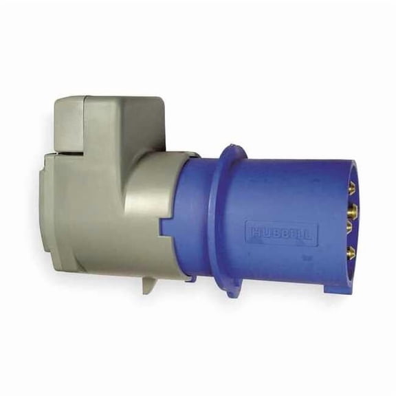 Watertight Pin & Sleeve Plug, 60 A, 250V AC, Three Phase, 3 Pole, IEC Grounding, Blue
