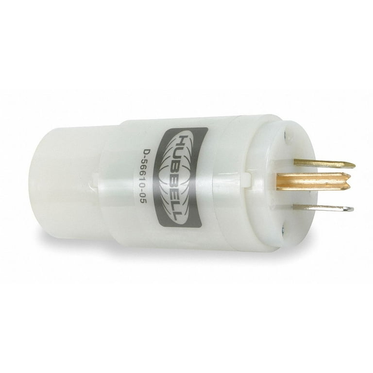 Hubbell Plug Config Adapter,Wht,5-15P,2500W HBL2271