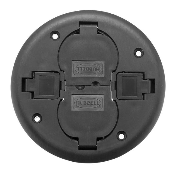 Hubbell Premise Wiring 2x2 Flush Duplex Series, Replacement Cover, Black