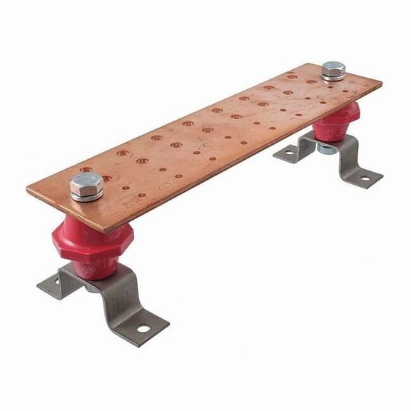 Hubbell Premise Wiring Busbar,Copper,Grounding Bar L 16in HBBB14416H