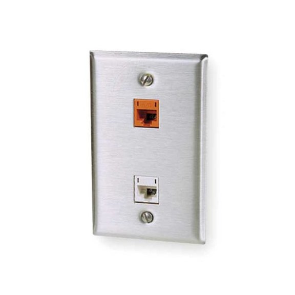 Hubbell Premise Wiring Faceplate,2 Port SSF12