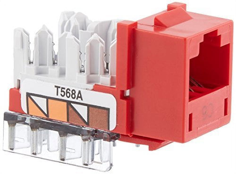 Hubbell Premise Wiring Jack,Red,Cat6,Rj45 HXJ6R