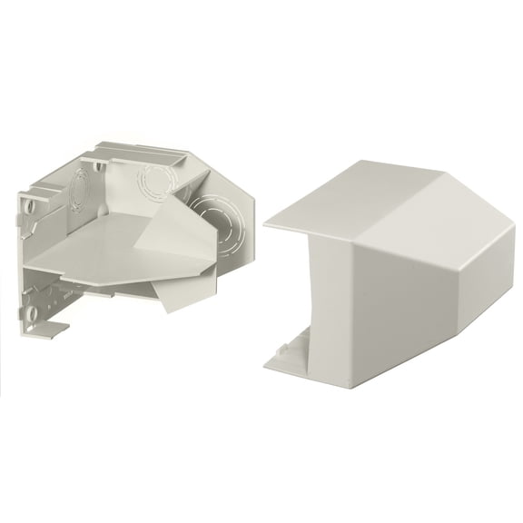 Hubbell Premise Wiring Non-Metallic Raceway, BaseTrak Series, 2 Channel Ceiling Box, Conduit Fitting