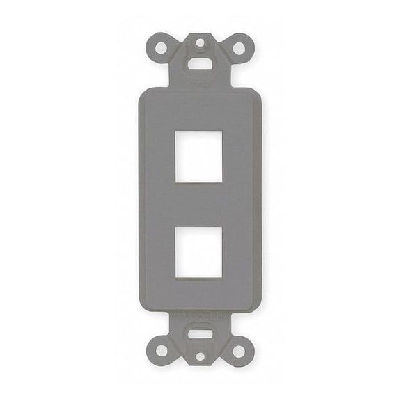 Hubbell Premise Wiring Outlet Frame,2 Port,Flush Mount,Gray NS612GY