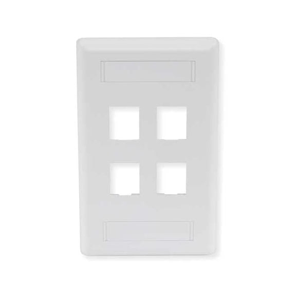Hubbell Premise Wiring Wall Plate,4 Port IFP14OW