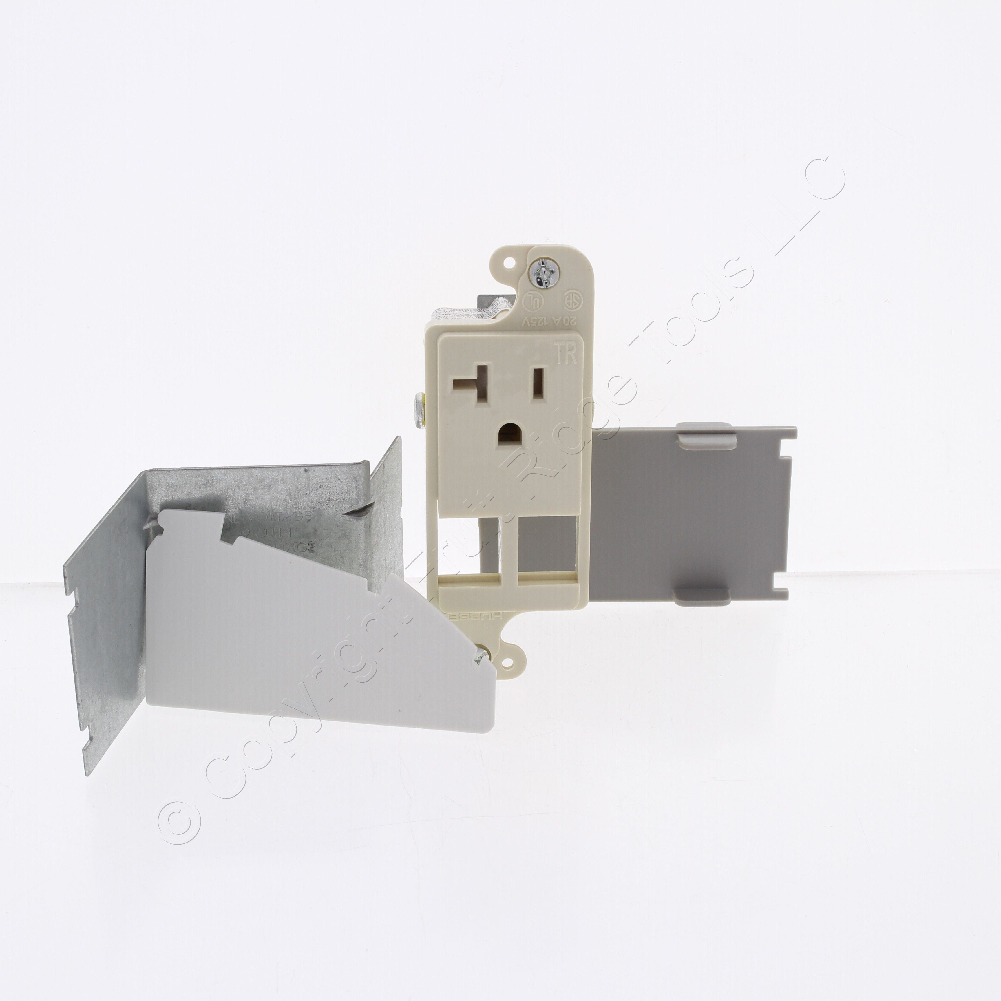 Hubbell RJ62LALTR Lt Almond JLOAD Multimedia Outlet 2-Port 20A Tamper Resistant