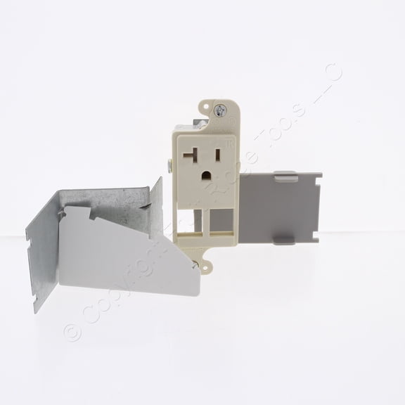 Hubbell RJ62LALTR Lt Almond JLOAD Multimedia Outlet 2-Port 20A Tamper Resistant