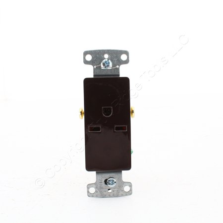 Hubbell RRD155 Brown Decorator Single Outlet Receptacle 15A 250V NEMA 6-15R