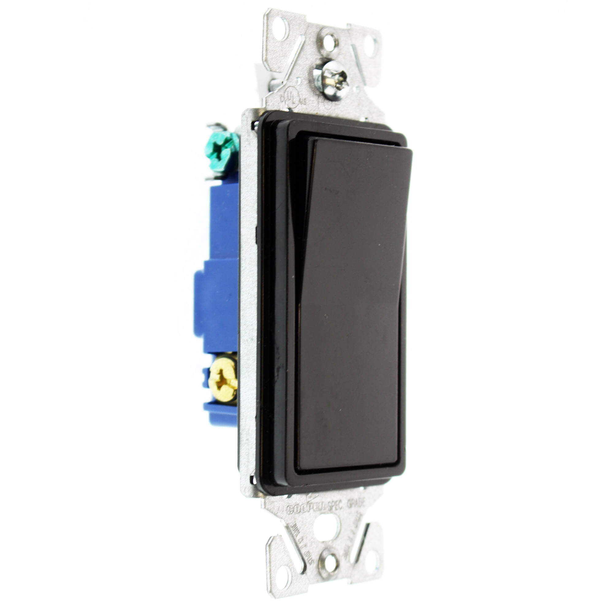 Hubbell RSD315BKZ Decorator Rocker Switch, 3-Way, 15-Amp, 120/277-Volt, Black, (32-Pack)