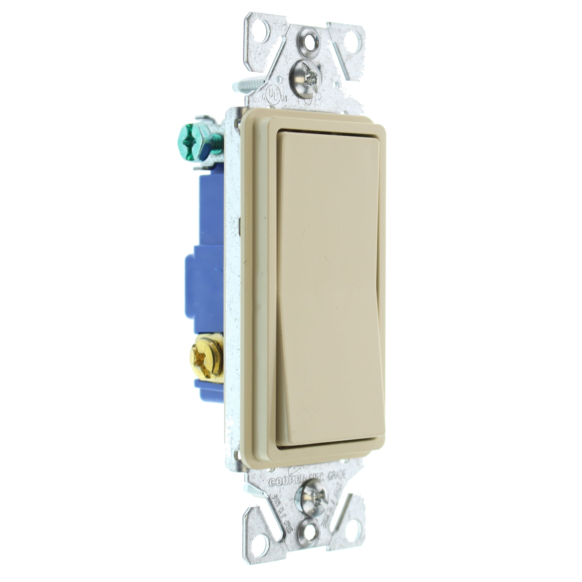 Hubbell RSD315IZ Decorator Rocker Switch, 3-Way, 15-Amp, 120/277-Volt, Ivory, (64-Pack)