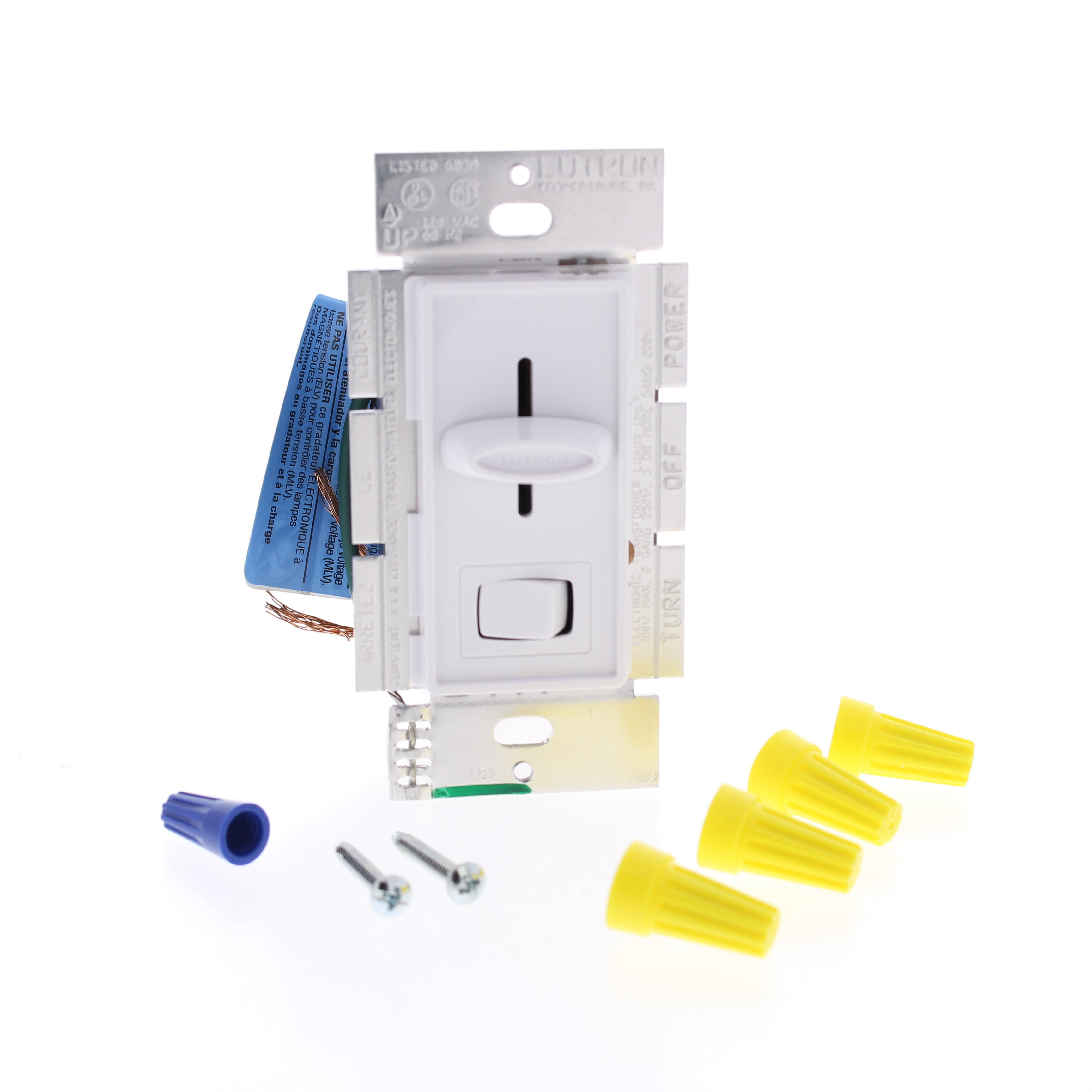 Hubbell RSELV300PW White On/Off Slide Dimmer Preset Single Pole Control ...