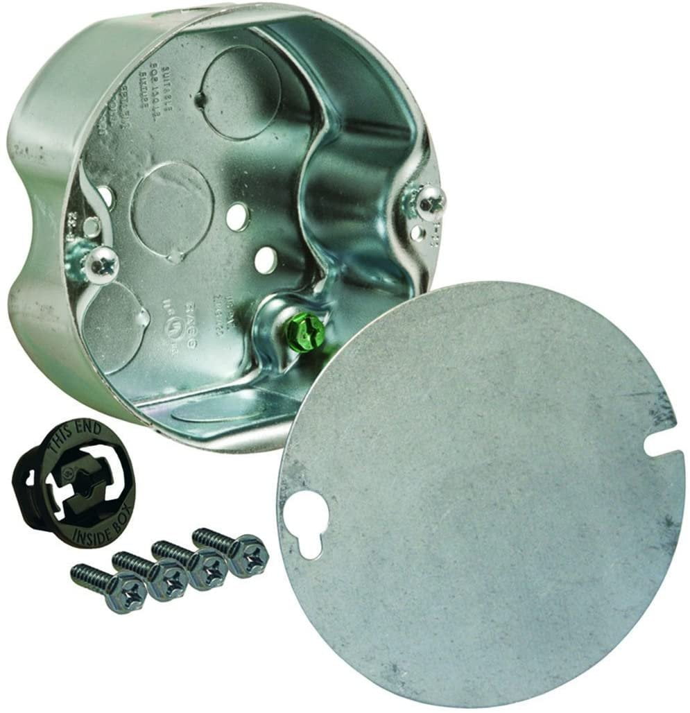 4-inch Round Silver Steel Ceiling Fan Box