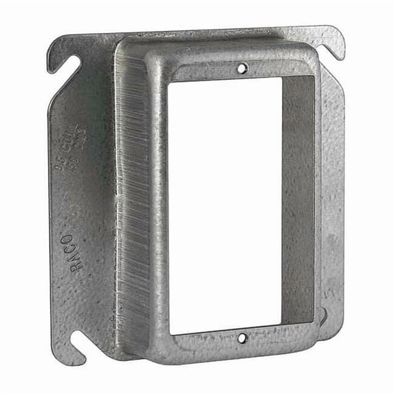 Raco Mud Ring, 1 Gang, Galvanized Zinc, Square Box Type 775