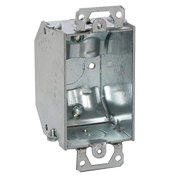 Hubbell-Raco 471 Switch Box with Plaster Ears, Beveled Box 2-1/4" Depth, Non-Metallic Sheathed Cable Clamps Pack of 25