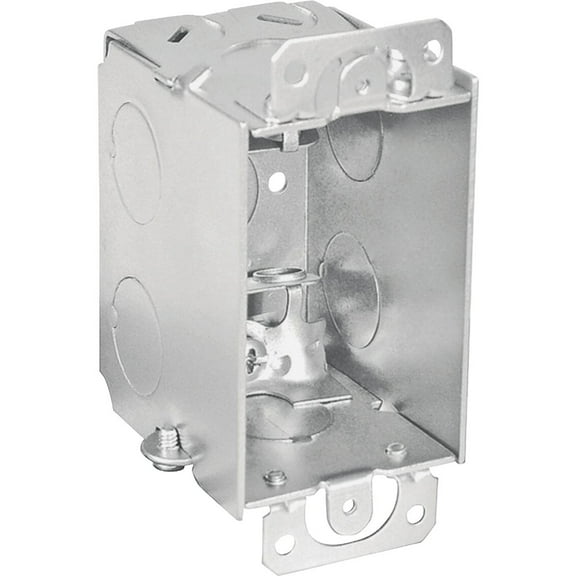 Hubbell-Raco 518 2-1/2-inch Deep, Gangable MC/BX Cable Clamps, with Plaster Ears, 3-Inch by 2-Inch Switch Box, Silver,Gray