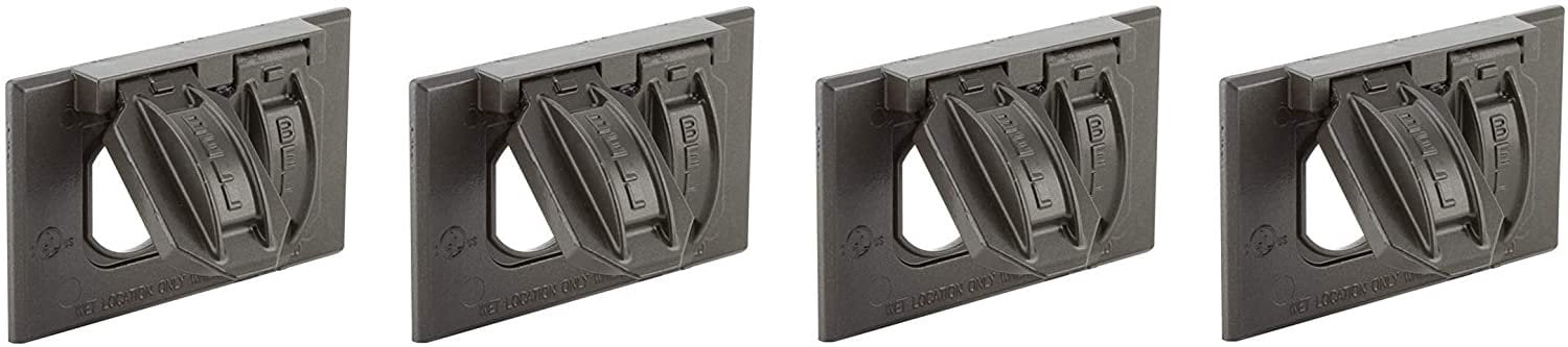 Hubbell-Raco 5180-2 Weatherproof Cover – 2-Hole, Horizontal Duplex, Bronze Finish For Outdoor Receptacles