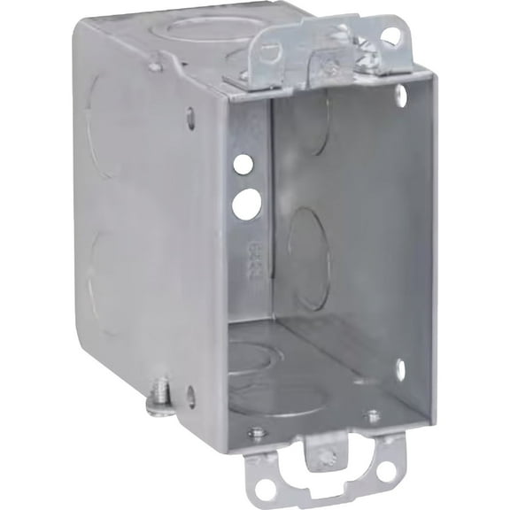 Hubbell-Raco 590 Switch Box, Gangable, 3-1/2" Deep, Conduit Knockouts, Ears