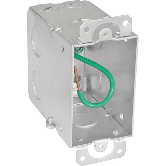 Hubbell-Raco 601 Switch Box, Gangable, 3-1/2" Deep, NM Clamps, Ears