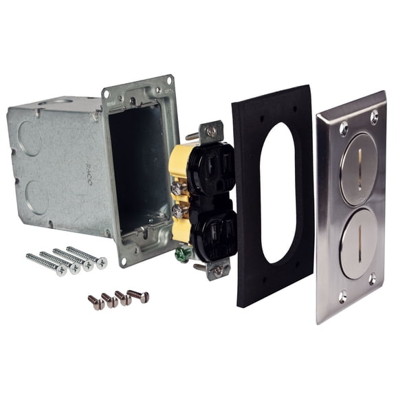 Hubbell Raco 6239NI Nickel Plated Concealed Receptacle Floor Box Kit