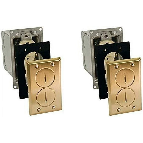 Hubbell Raco 6500BR 6500BR-5 Rectangular Floor Box, 1-Gang, Brass Pack of 2