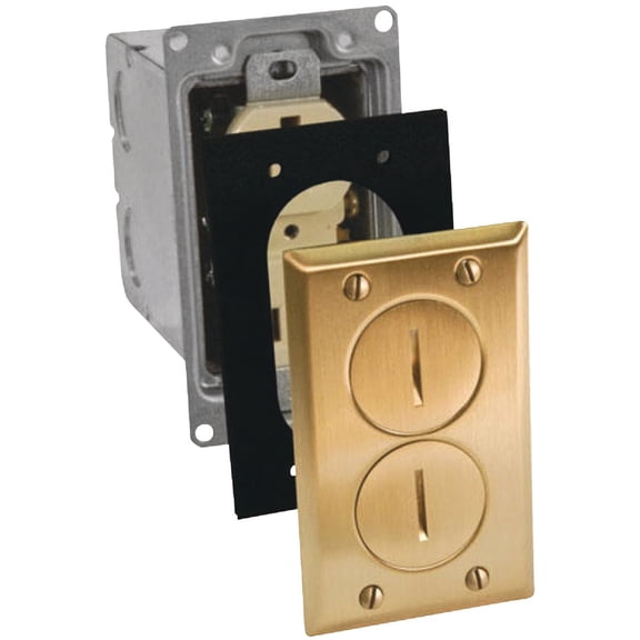 Hubbell Raco 6500BR 6500BR-5 Rectangular Floor Box, 1-Gang, Brass (Pack of 3)