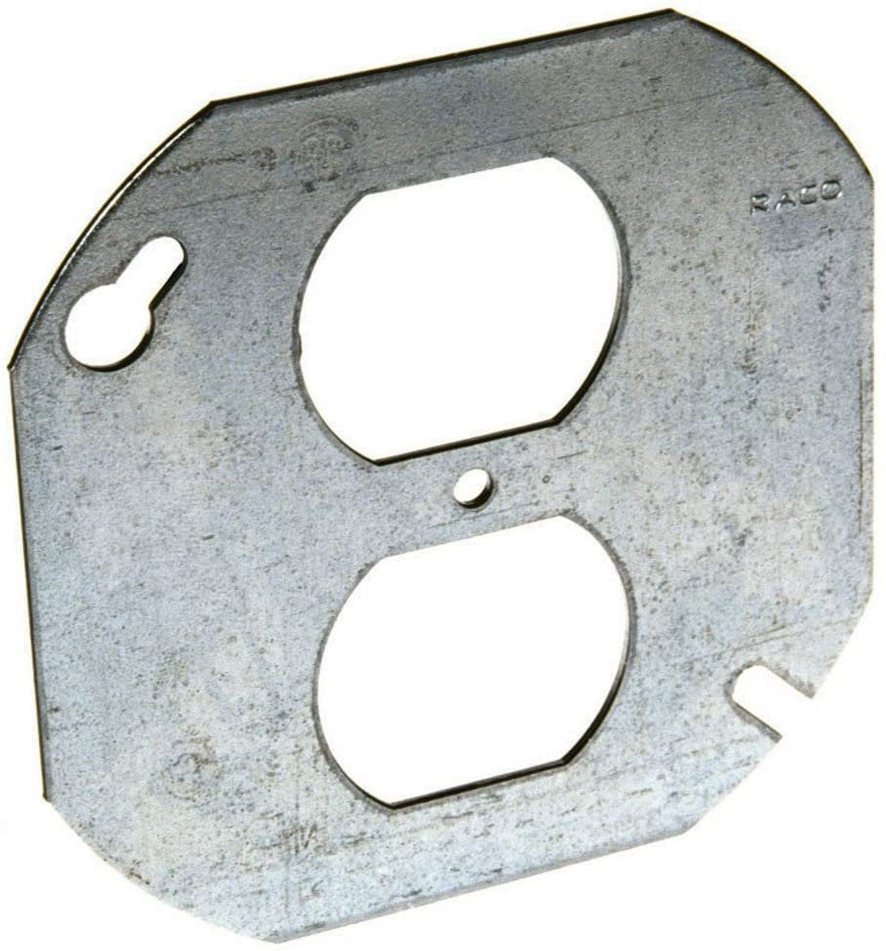 Raco Gray Steel Octagon Flat Box Cover for Switches
