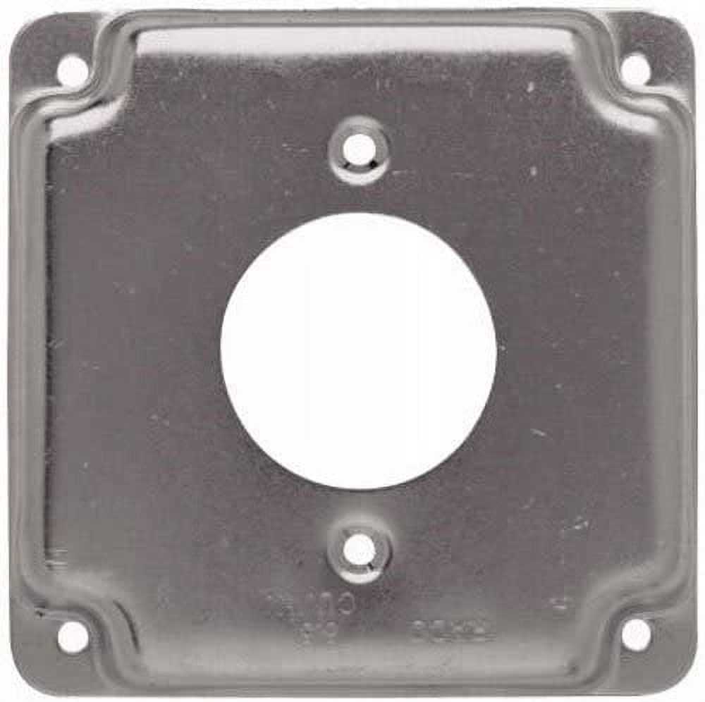 Raco 4" Square Gray Steel Box Cover for 1 Receptacle