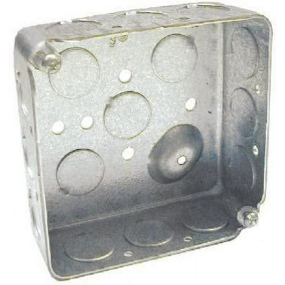 RACO 4" Square Electrical Box With 12 Side & 5 Bottom Knockouts - Electrical Knockout