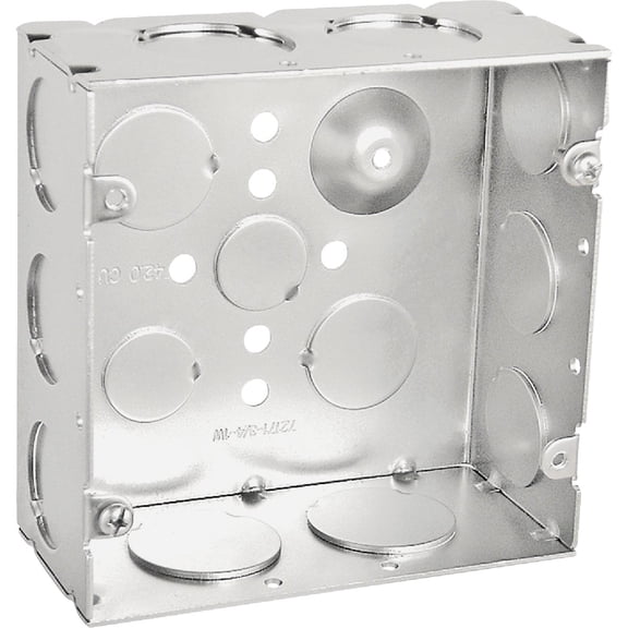RACO Square Electrical Box 8265 - 3/4" & 1" Knockouts - 4-11/16" Size — Home & Garage Storage, Stackable Design