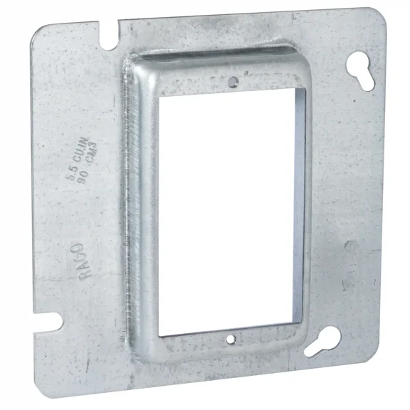 Hubbell-Raco 838 4-11/16" Square Cover, 1-Device, Mud Ring, 3/4" Raised, Drawn