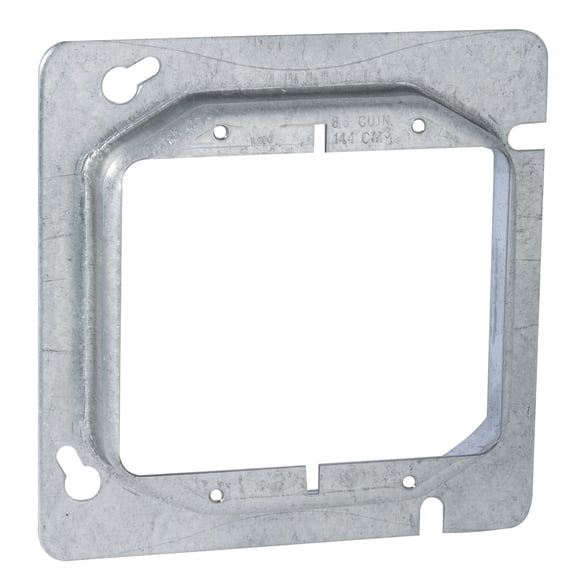 Hubbell-Raco 840 4-11/16" Square Cover, 2-Device, Mud Ring, 3/4" Raised, Drawn
