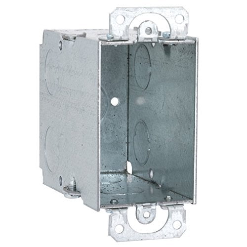 Hubbell-Raco 8590 Switch Box with Plaster Ears, 3-1/2" Depth, 1/2" Knockout Pack of 25