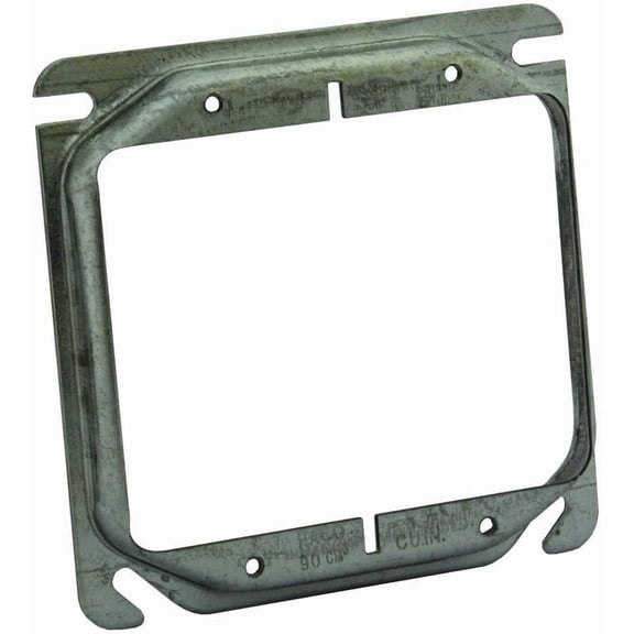 Hubbell-Raco 8778 Raised 1/2Inch 4Inch Square Mud Ring for 2 Devices 25Pack