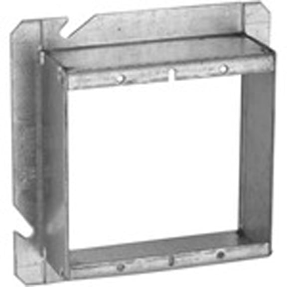 Hubbell-Raco 885 4-11/16" Square Cover, 2-Device, Mud Ring, 1-1/2" Raised, Drawn