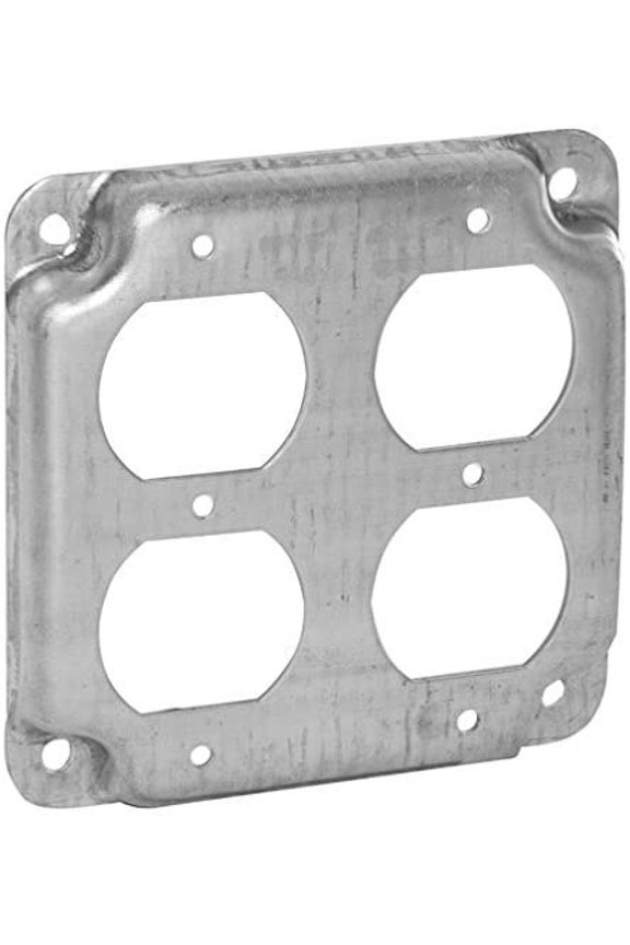 -Raco 907C 2 Duplex Receptacles 4-Inch Square Exposed Work Cover