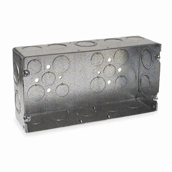 Electrical Box, 90 cu in, Gang Box Type, 3 Gangs, Galvanized Steel, Rectangular Shape 942