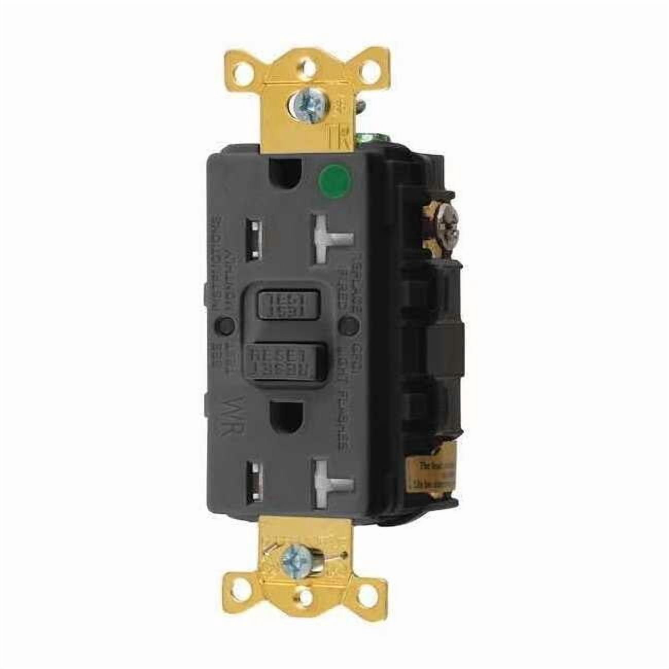 GFCI Receptacle, 20A, 125VAC, 5-20R, Black GFRTW83BLK