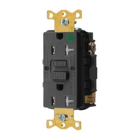 GFCI Receptacle, 20A, 125VAC, 5-20R, Black
