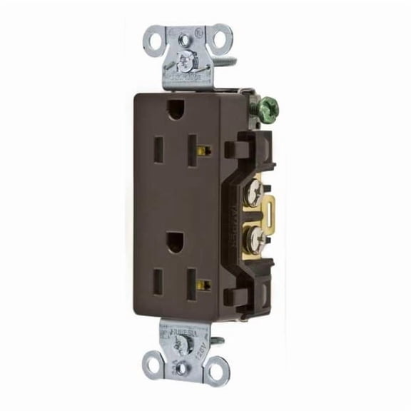 Straight Blade Receptacle, 5-20R, 20 A, 125V AC, 2 Pole, 3 Wire, Flush Mount, Grounded