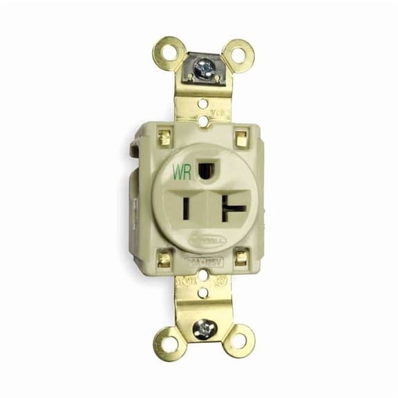 20,  Harsh and Heavy Use Industrial,  Receptacle,  Ivory,  No Tamper Resistant