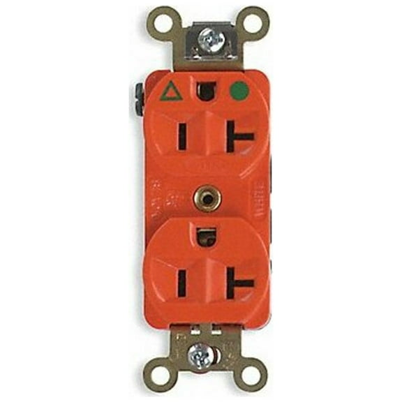 Hubbell Wiring Device-Kellems Recept,Orange,20 A,2P3W,Back; Side,1PK IG8300