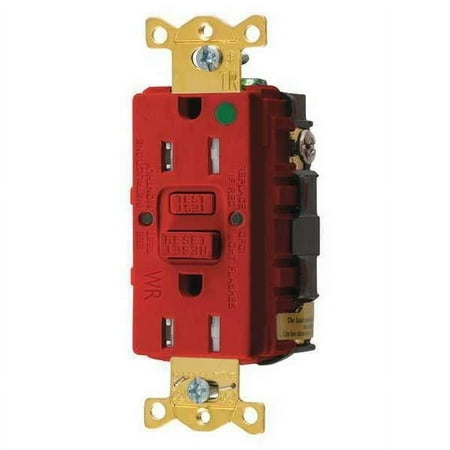 Hubbell Wiring Device-Kellems Red GFCI Receptacle