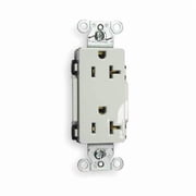 Hubbell Commercial Grade Decorator Duplex Receptacle, 20 Amp, White