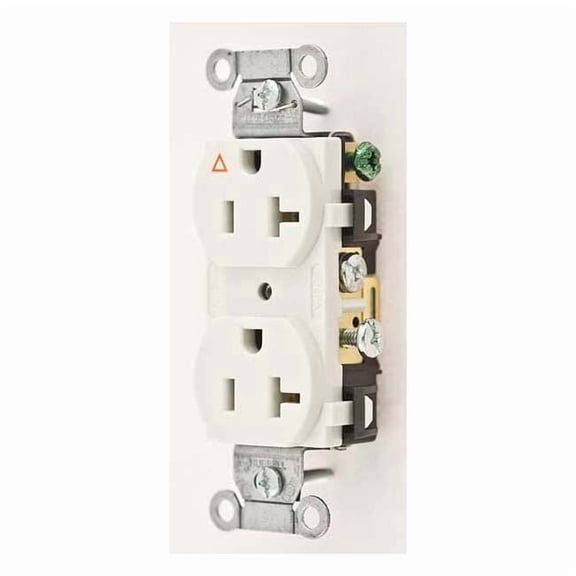 Straight Blade Receptacle, 5-20R, 20 A, 125V AC, 2 Pole, 3 Wire, Flush Mount, Isolated Ground