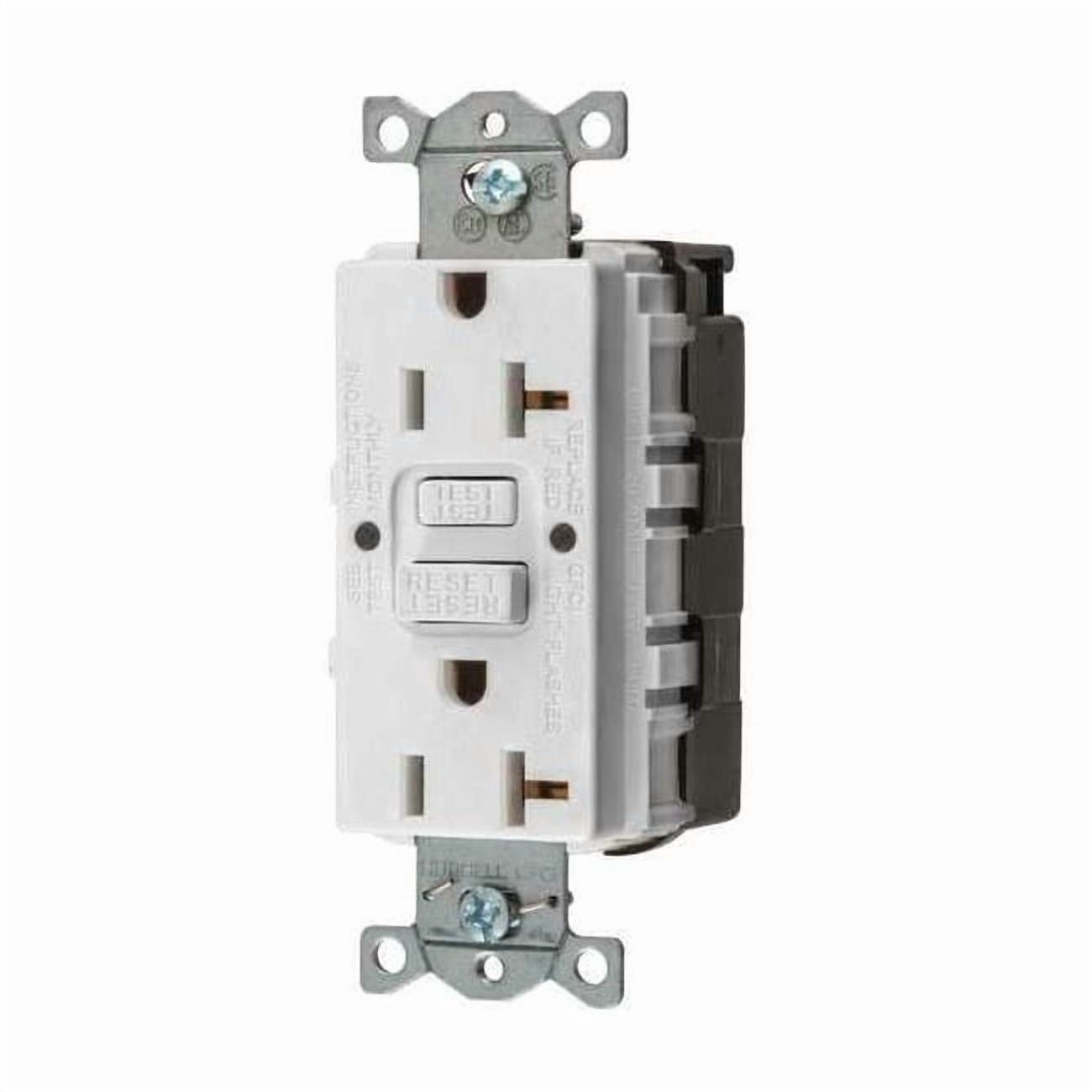 Hubbell Wiring Device-Kellems Recept,White,20 A,GFCI,2P3W,Back,1PK SNAPGF20W