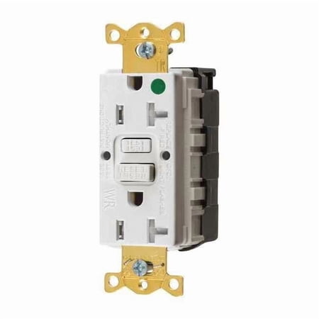 Hubbell Wiring Device-Kellems GFCI Rceptcle, Hspital, Wht, 20A, 1 HP SNAPGFTW83W
