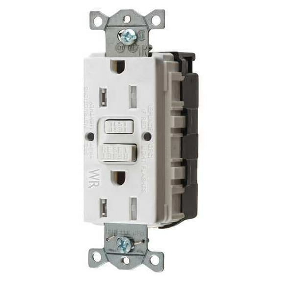 GFCI Rceptcle, Commer., Wht, 15A, 0.5 HP