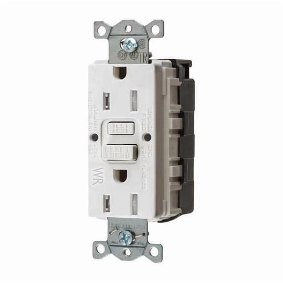 GFCI Rceptcle, Commer., Wht, 15A, 0.5 HP