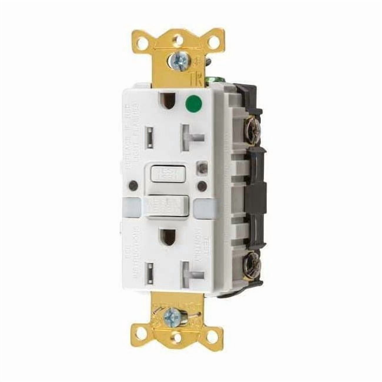 Hubbell Wiring Device-Kellems GFCI Rceptcle, Hspital, Wht, 20A, 1 HP GFTR83WNL