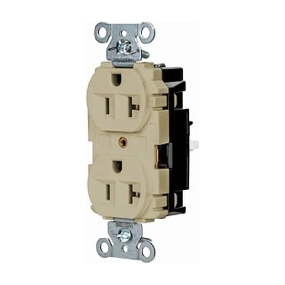 Straight Blade Receptacle, 5-20R, 20 A, 125V AC, 2 Pole, 3 Wire, Surface Mount, Grounded